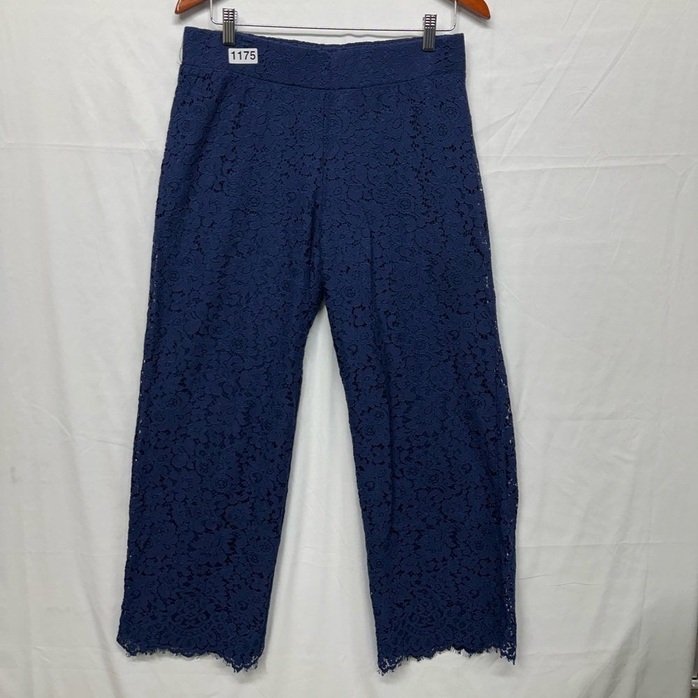 Isaac Mizrahi Navy Lace Wide Leg Pants Size S